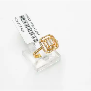 22 Ayar Taşlı Baget Yüzük