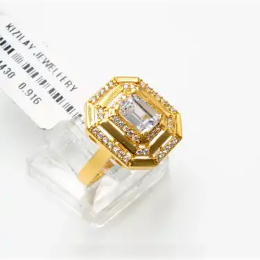 22 Ayar Taşlı Baget Yüzük