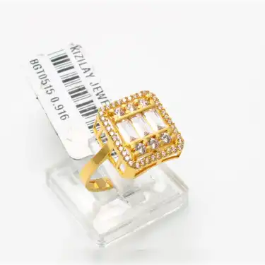 22 Ayar Taşlı Baget Yüzük