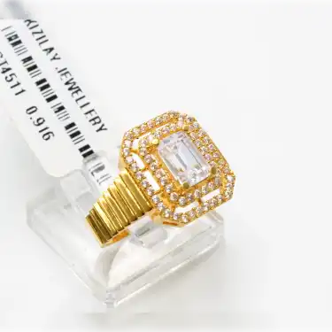 22 Ayar Taşlı Baget Yüzük