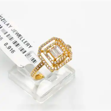 22 Ayar Taşlı Baget Yüzük