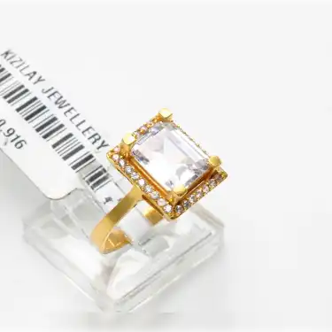 22 Ayar Taşlı Baget Yüzük