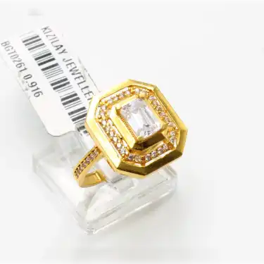 22 Ayar Taşlı Baget Yüzük