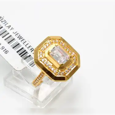 22 Ayar Taşlı Baget Yüzük