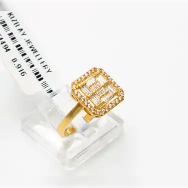 22 Ayar Taşlı Baget Yüzük