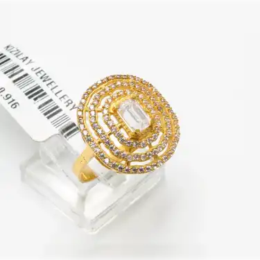 22 Ayar Taşlı Baget Yüzük