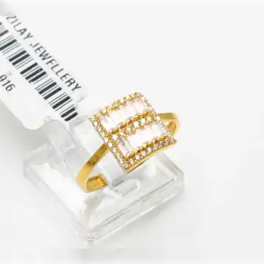 22 Ayar Taşlı Baget Yüzük