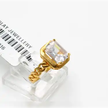 22 Ayar Taşlı Baget Yüzük