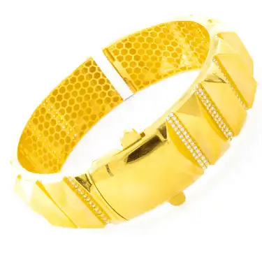 22 Ayar Taşlı Kelepçe Bilezik