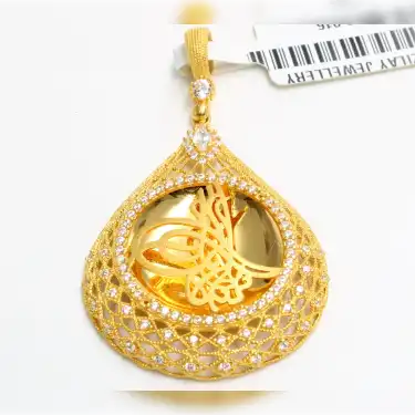 22 Ayar Taşlı Saray Tasarım şık Kolye Ucu