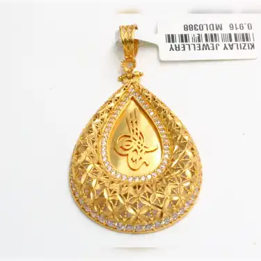 22 Ayar Taşlı Şık Kolye Ucu