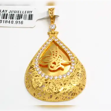 22 Ayar Taşlı Şık Kolye Ucu