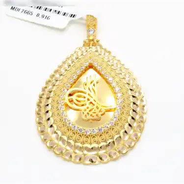 22 Ayar Taşlı şık Tasarım Kolye Ucu