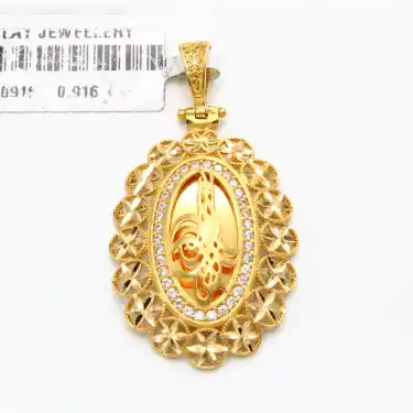 22 Ayar Taşlı şık Tuğra Kolye Ucu