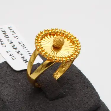 22 Ayar Tek Toplu Aynalı Oval Yüzük