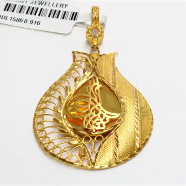 22 Ayar Tuğra Tasarım Kolye Ucu