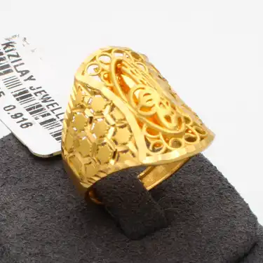 22 Ayar Tuğra Yüzük