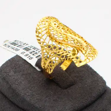 22 Ayar Tül Desenli Yüzük