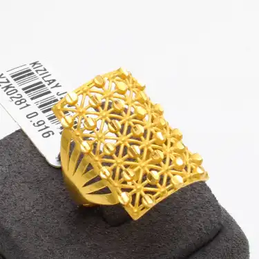 22 Ayar Tül Tasarım Yüzük