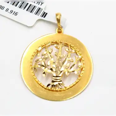 22 Ayar Yaşam Ağacı Kolye Ucu