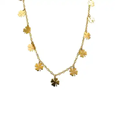 22 Ayar Yonca Minimal Kolye