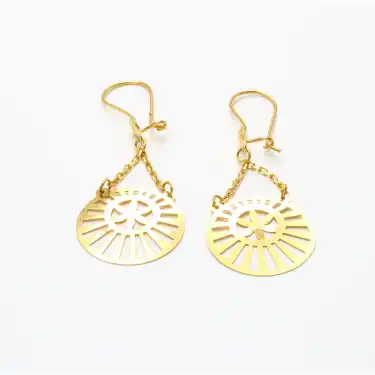 22 Ayar Yuvarlak Sallamalı Küpe