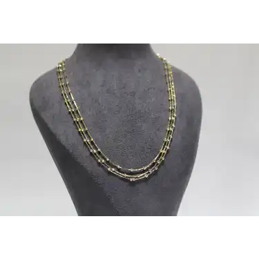 14 Ayar Altın Çok Renkli ( GOLD&SİLVER&ROSE ) Dorikalı Şık Kolye