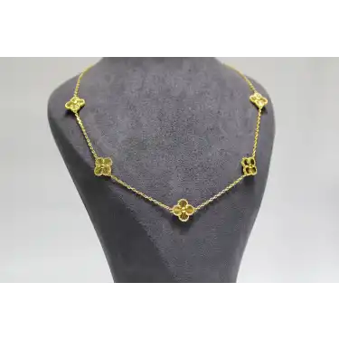 14 Ayar Altın 5li Dorikalı Yonca Modeli Kolye