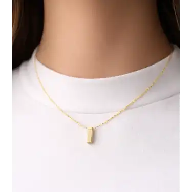14 Ayar Altın I Harfi Kolye Zinciriyle Beraber