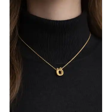 14 Ayar Altın Ö Harfi Kolye Zinciriyle Beraber