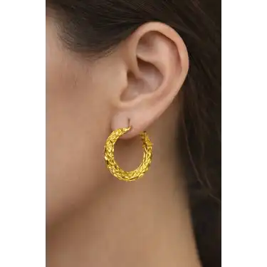 14 Ayar Altın Pullu Halka Küpe 2.50GR UME0164