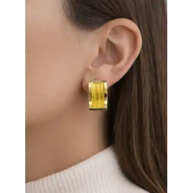 14 Ayar Altın Trabzon Hasırı Küpe 2.50GR KPE8631