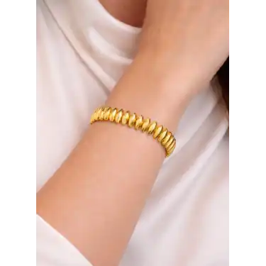 22 Ayar Altın Arpa Modeli Kelepçe Bilezik 24.62 GR KLP0904