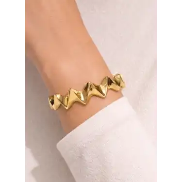 22 Ayar Altın Zikzak Modeli Kelepçe Bilezik 12.01 GR KLP1111