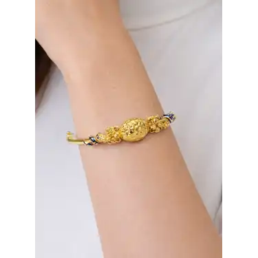 22 Ayar Altın Dorikalı İşlemeli Fantazi Kelepçe Bilezik 11.19 GR KLP0805