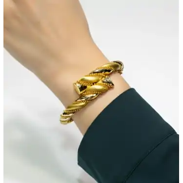 14 Ayar Altın Dorikalı Fantezi Kelepçe Bilezik 10.48 GR