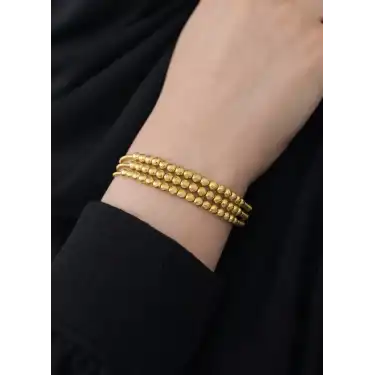 14 Ayar Altın 3 Sıralı Dorikalı Kelepçe Bileklik 9.06 GR