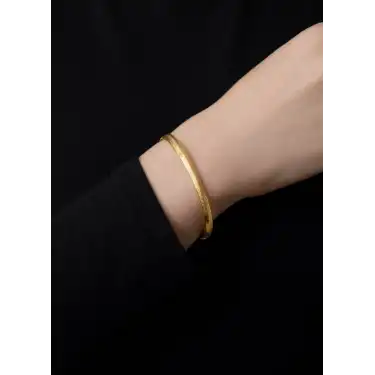 22 Ayar Altın Grek Çizgili Bilezik Kelepçe 3.95 GR