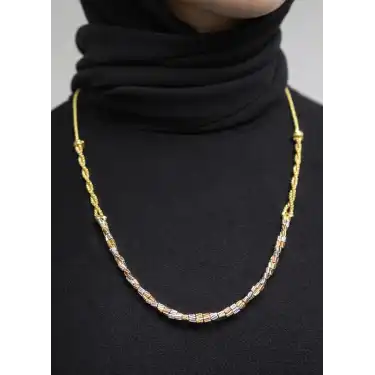 14 Ayar Altın Çok Renkli Dorikalı Kolye