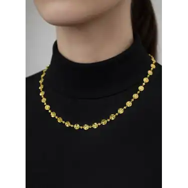 14 Ayar Altın Pullu Dorikalı Kolye