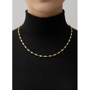 14 Ayar Altın Toplu İtalyan Badem Modeli Kolye