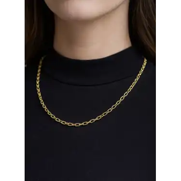 14 Ayar Altın Halkalı Kolye Zincir