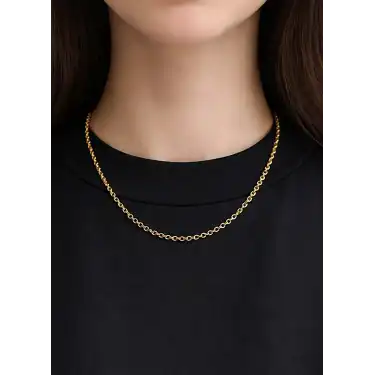 14 Ayar Altın Halkalı Kolye Zincir