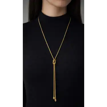 14 Ayar Altın Aşk Düğümü Şık Kolye