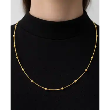 14 Ayar Gerçek Altın Dorikalı Zincir Kolye