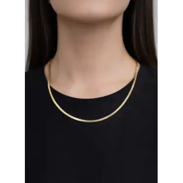 14 Ayar Gerçek Altın İtalyan Ezmesi Kolye