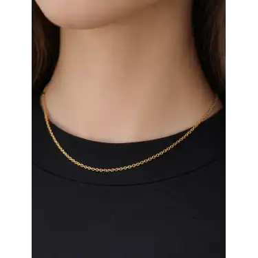 14 Ayar Gerçek Altın Halka Modeli Zincir