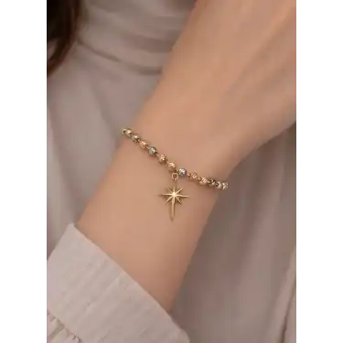 14 Ayar Altın Çok Renkli Spor Günlük Bileklik Künye