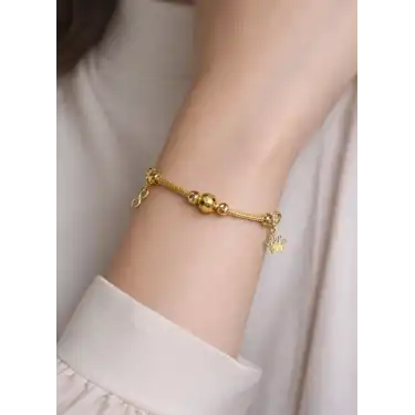 14 Ayar Altın Sonsuzluk Taç Dorikalı Bileklik Künye