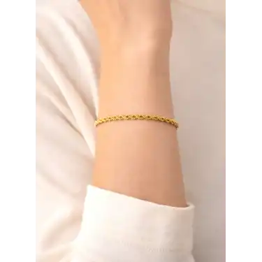 14 Ayar Gerçek Altın Halat Künye